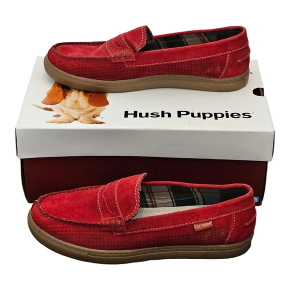 HUSH PUPPIES Red Brick Suede‎ Tyson Thorpe IIV Loafers Mens Size 10 New!